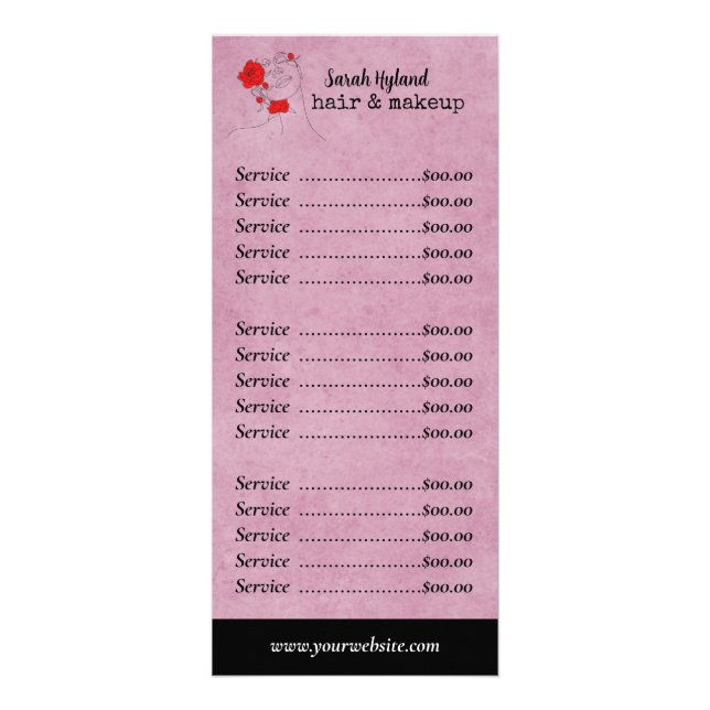 Haare und Make-up Werbekarte (Vorne)