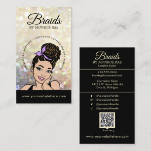Haarfahne/Braide/Braiding/Salon - QR-Code/Logo  Visitenkarte