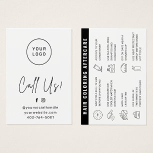 Haarfärbung Moderne Haarfärbekarte Aftercare Card