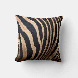 Haarhaut aus Zebraskin, Tier, Hintergrund, schwarz Kissen