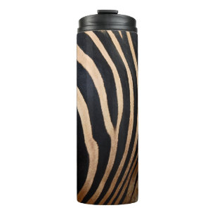 Haarhaut von Zebrafell,Tier,Hintergrund,schwarz,Kö Thermosbecher