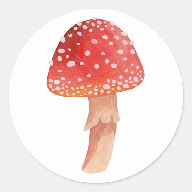 Haariroter Pilz. Holz fliegt agarisch. Amanita Runder Aufkleber (Vorderseite)