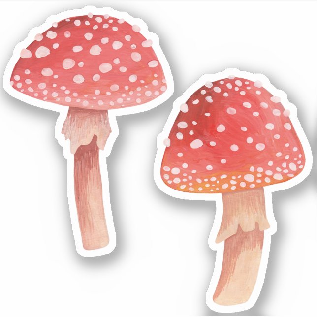 Haariroter Pilz. Waldfliege agarisch / Amanita Aufkleber (Vorderseite)
