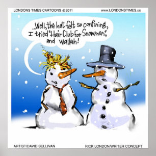 Haarklub Für Schneemänner Lustiges Weihnachtsposte Poster
