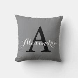 Haarkskin Gray Neutral Subtile Solid Color Monogra Kissen