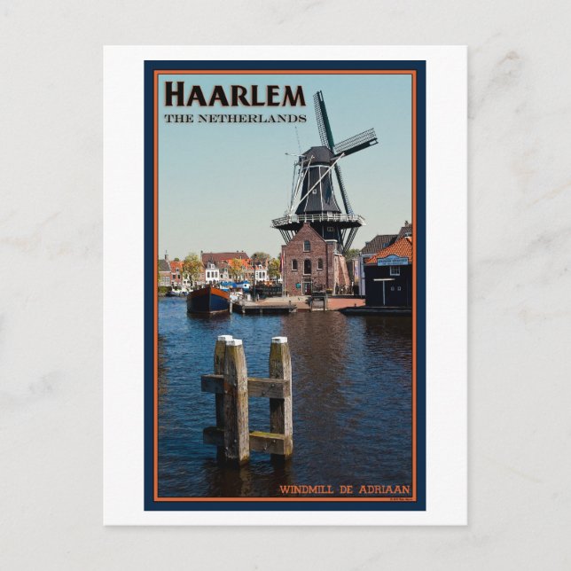 Haarlem - Adriaan Windmühle Postkarte (Vorderseite)