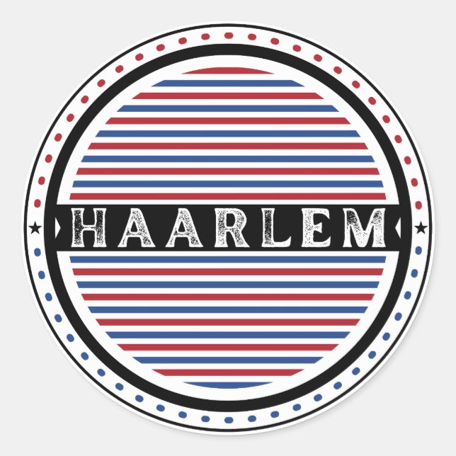 Haarlem City Pride Emblem – Niederländische Identi Runder Aufkleber (Vorderseite)