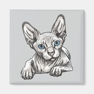 Haarlose Sphynx-Katze  Magnet