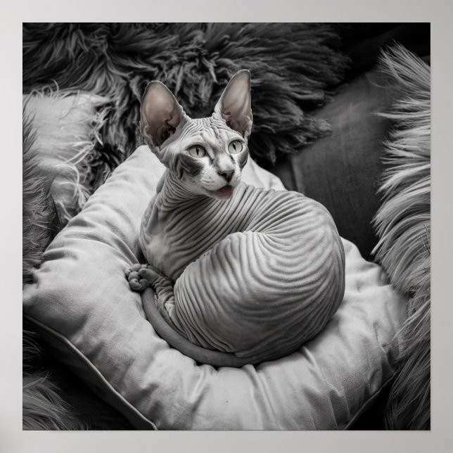 Haarlose Sphynx-Katze Poster (Vorne)