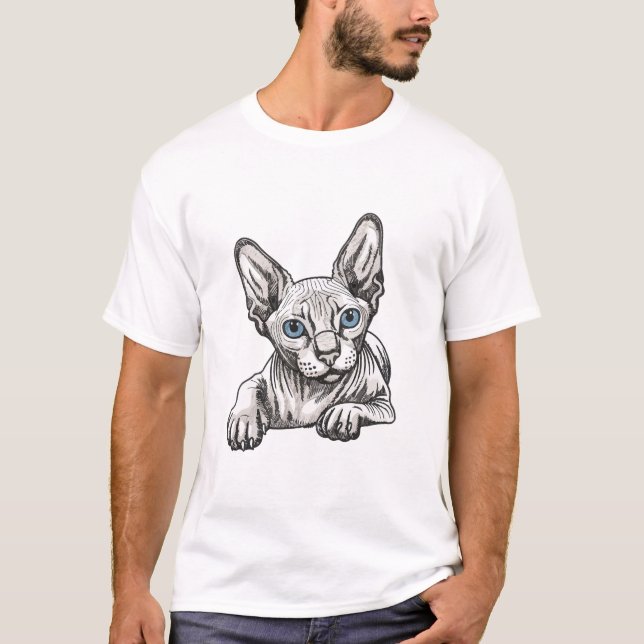 Haarlose Sphynx-Katze  T-Shirt (Vorderseite)