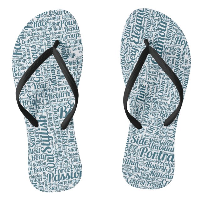 Haarmuster Textmuster Wortwolke Flip Flops (Fußbett)