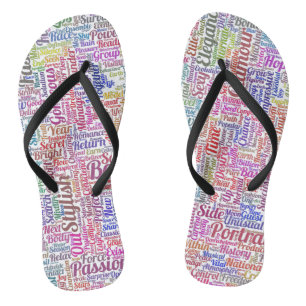 Haarmuster Textmuster Wortwolke Flip Flops