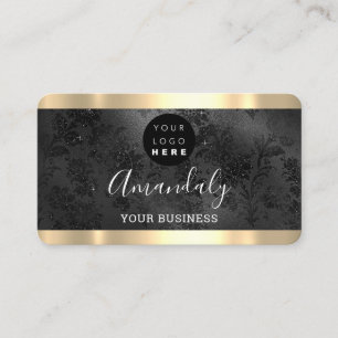 Haarnails Makeup Stylist Gold Black Logo VIp Visitenkarte