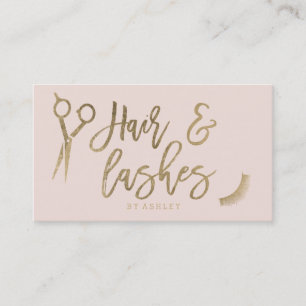 Haarpeitschenskript-Goldtypographie erröten Rosa Visitenkarte