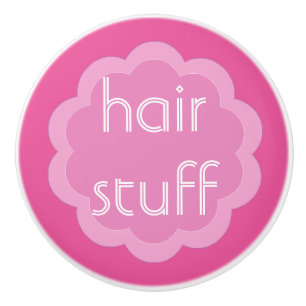 Haarpflege-Organisation rosa Blume Knopf Keramikknauf