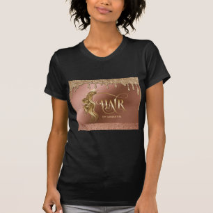 Haarsalon Haarverlängerung Perücke Gold tropfen T-Shirt