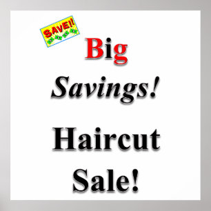 Haarschnitt-Angebot Poster Matt