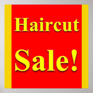 Haarschnitt-Angebot Poster Matt