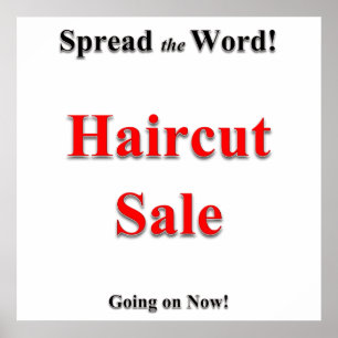 Haarschnitt-Angebot Poster Matt
