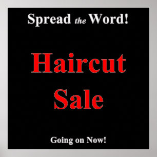 Haarschnitt-Angebot Poster Matt
