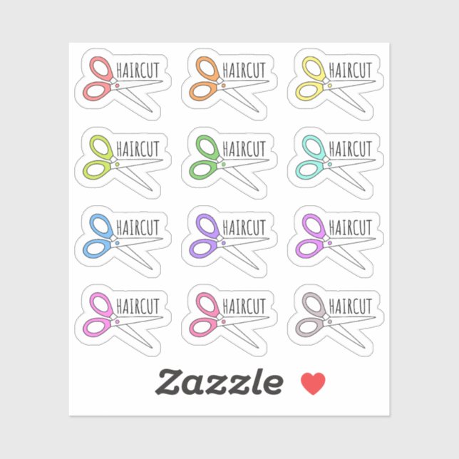 Haarschnitt Scheren Haarsalon Erinnerung Bujo Plan Aufkleber (Blatt)