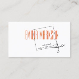 Haarschnitt-Stylist Scissors Kasten-einfache weiße Visitenkarte