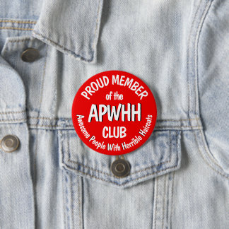Haarschnitt-Witz Button