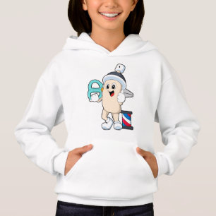 Haarspray als Friseur mit Schere Hoodie