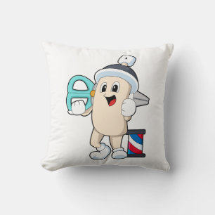 Haarspray als Friseur mit Schere Kissen