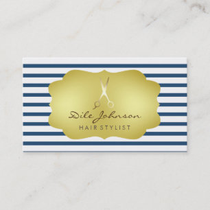 Haarstollen Streifen Gold Imitate Salon Beruflich Visitenkarte