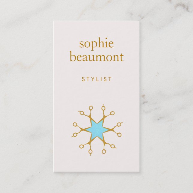 Haarstühle, Friseursalon, Scheren Logo 2 Visitenkarte (Vorderseite)