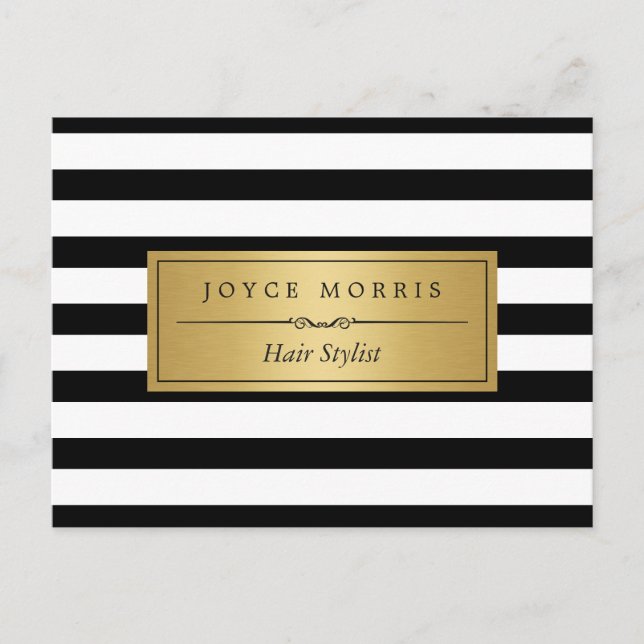 Haarstühle - Klassische Schwarz-weiße Streifen Postkarte (Vorderseite)