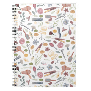 Haarstühle Muster Wasserfarbe Notizblock