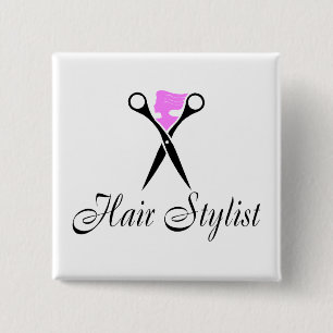 Haarstühle (Rosa/Schere) Button