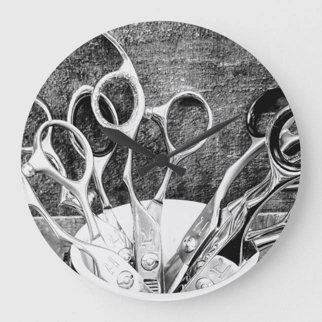 Haarstühle - Schere - Uhr (Vorderseite)