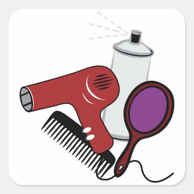 Haarstyling Quadratischer Aufkleber (Vorderseite)