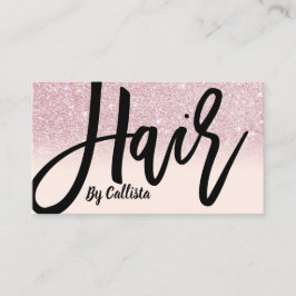 Haarstylist Girly Pink Glitzer Ombre Typografie Visitenkarte