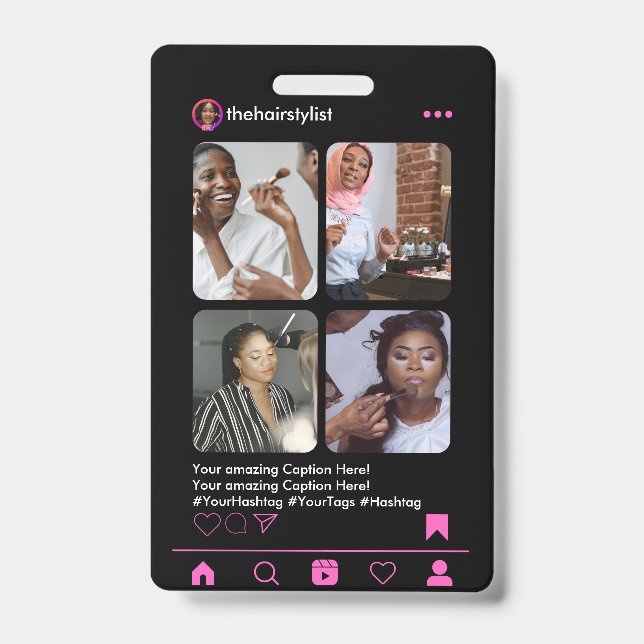 Haarstylist Instagram QR CODE Ausweis (Vorderseite)