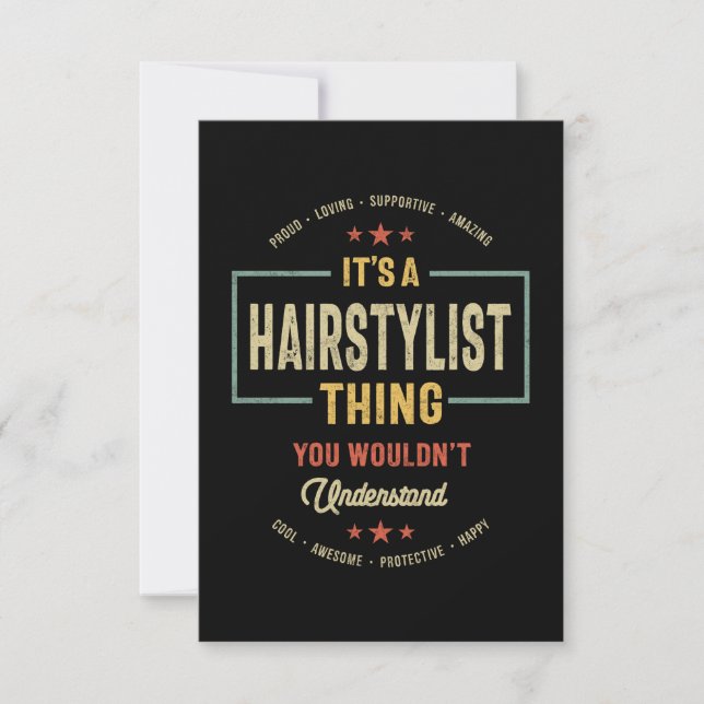 Haarstylist Job Titel Männer Frauen Geschenk RSVP Karte (Vorderseite)
