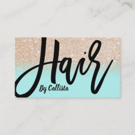 Haarstylist Minze Gold Glitzer Typografie Visitenkarte