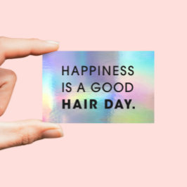 Haarstylist Moderne Typografie Rainbow Foil Visitenkarte