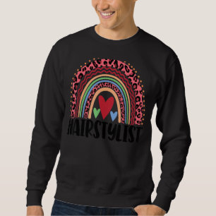 Haarstylist Rainbow Women Leopard Rainbow Liebe Sweatshirt