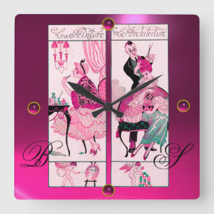 HAARSTYLIST, SCHÖNHEITSALON MACHEN AUS KÜNSTLERPIN QUADRATISCHE WANDUHR