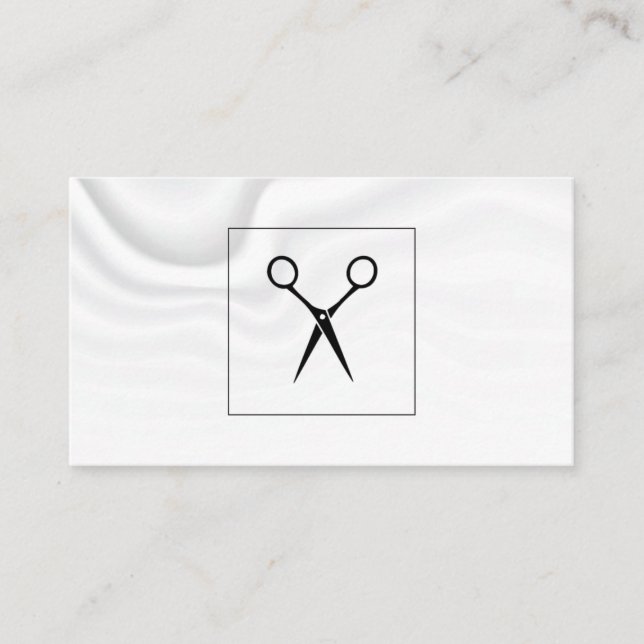 Haarstylist Shears | Seidendrapery Hintergrund Visitenkarte (Vorderseite)