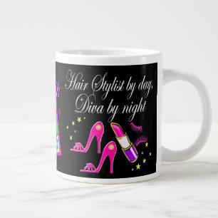 HAARSTYLISTE NACH TAGESDIVA PER NACHT PERSONALISIE Jumbo-Tasse