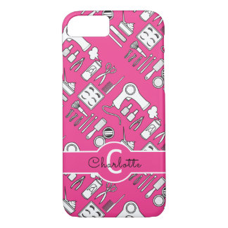 Haarstylistin Beautician Girly Pink Mit Monogramm Case-Mate iPhone Hülle