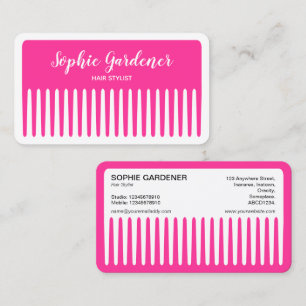 Haarstylistin - Comb - #FF3399 (Hot Pink) Visitenkarte
