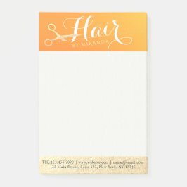 Haarstylistin Makeup Salon Chic Orange Gold Schere Post-it Klebezettel