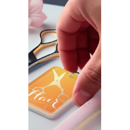 Haarstylistin Makeup Salon Chic Orange Gold Schere Schlüsselanhänger