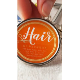 Haarstylistin Makeup Salon Chic Orange Gold Schere Schlüsselanhänger